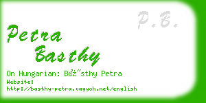 petra basthy business card